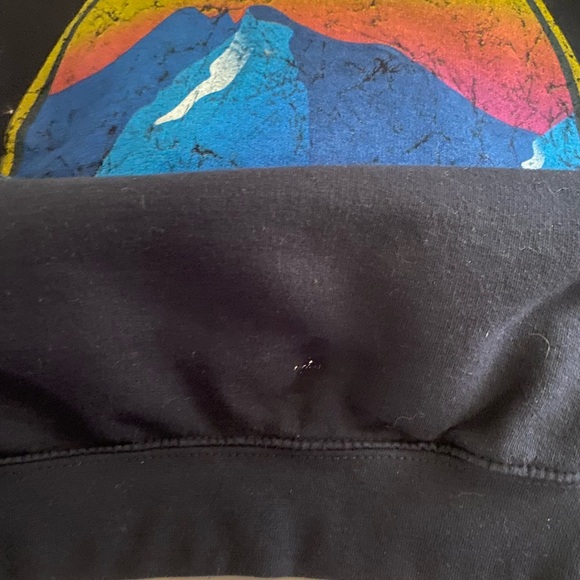 Outdoor Voices Graphic Hoodie Medium Navy Blue Unisex Pullover Sweatshirt - Picture 5 of 5